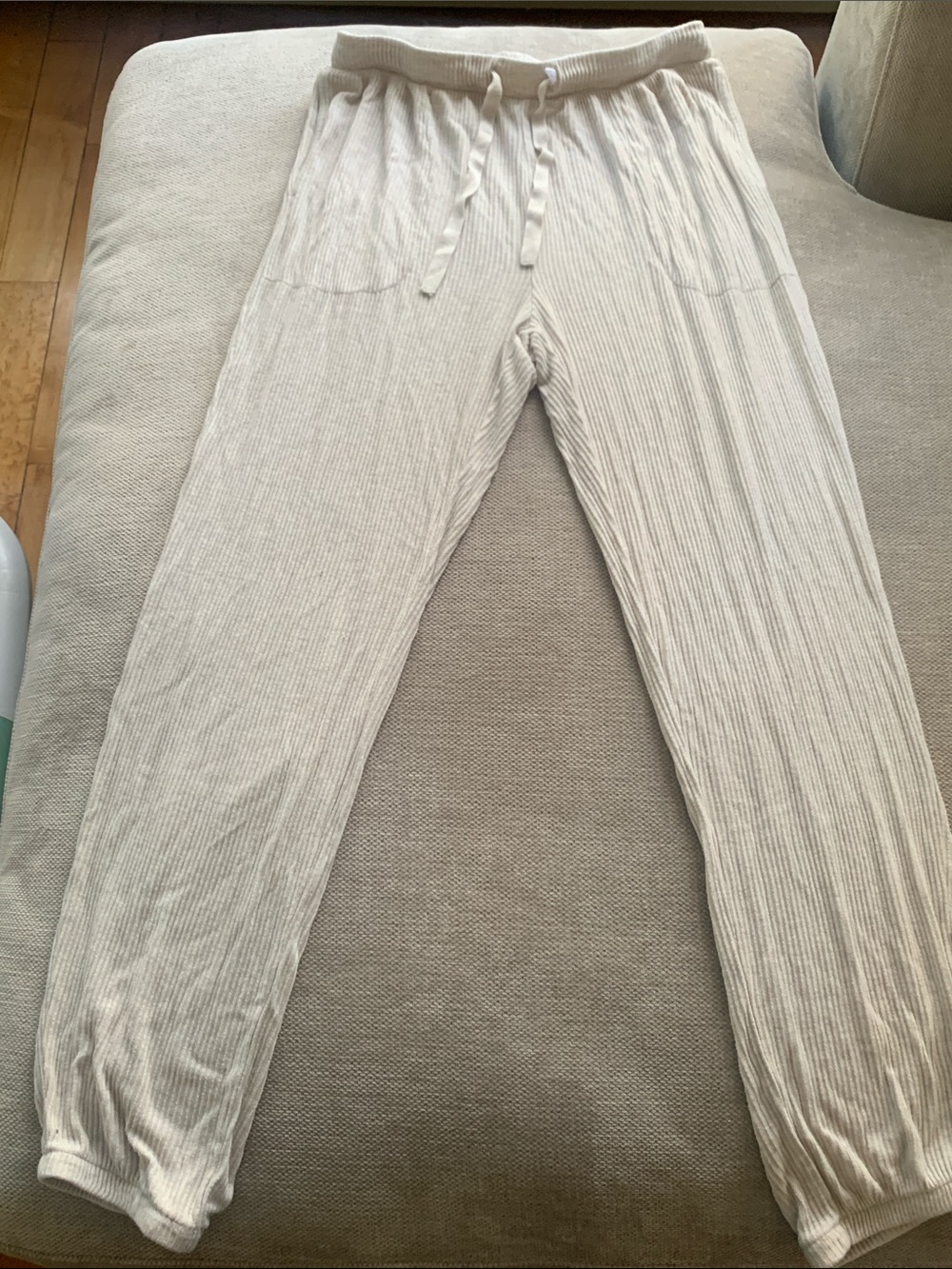 Auden Cream Ribbed Lounge Pajama Pants